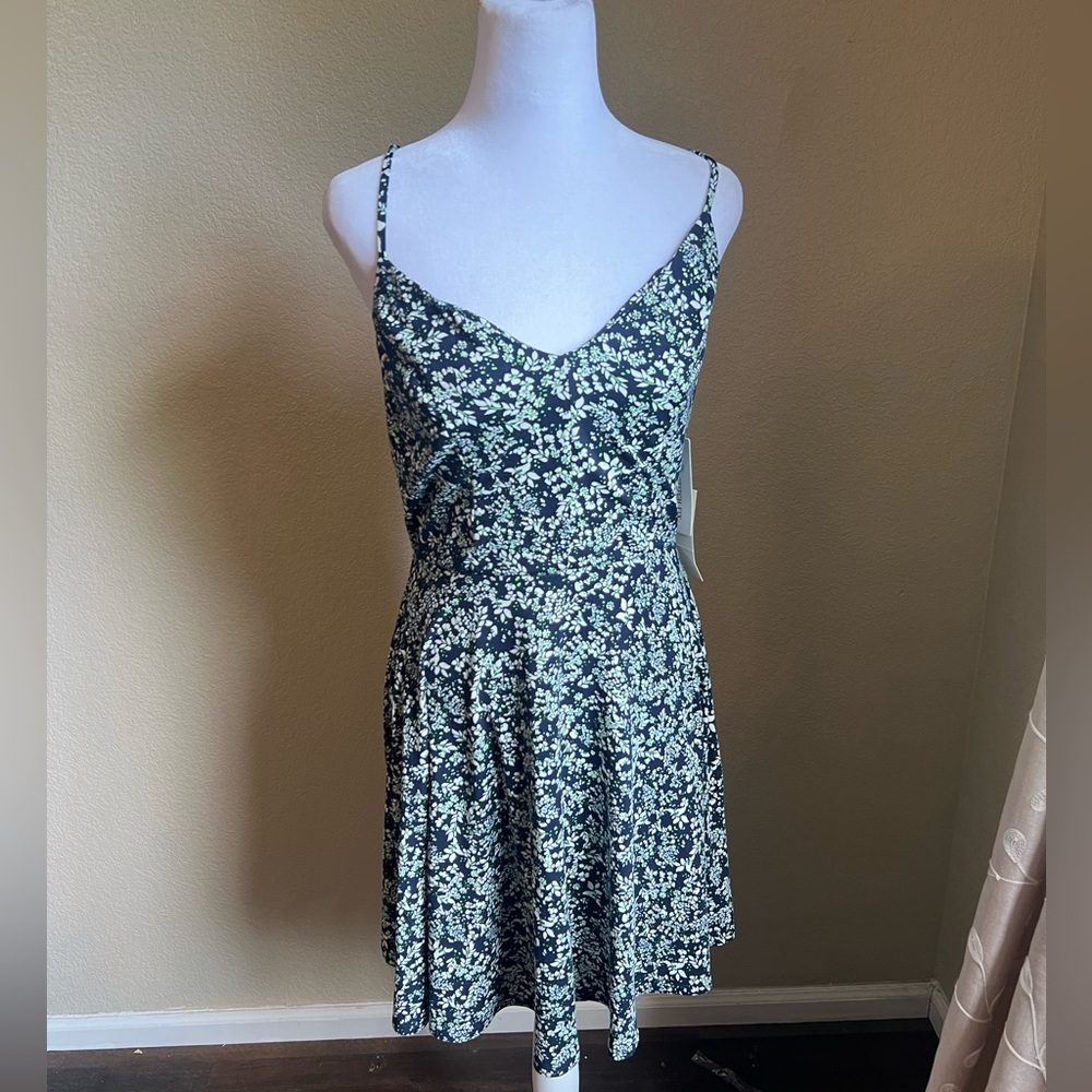 NINE BRITTON Lizzy brushed knit floral Strappy mini dress | medium